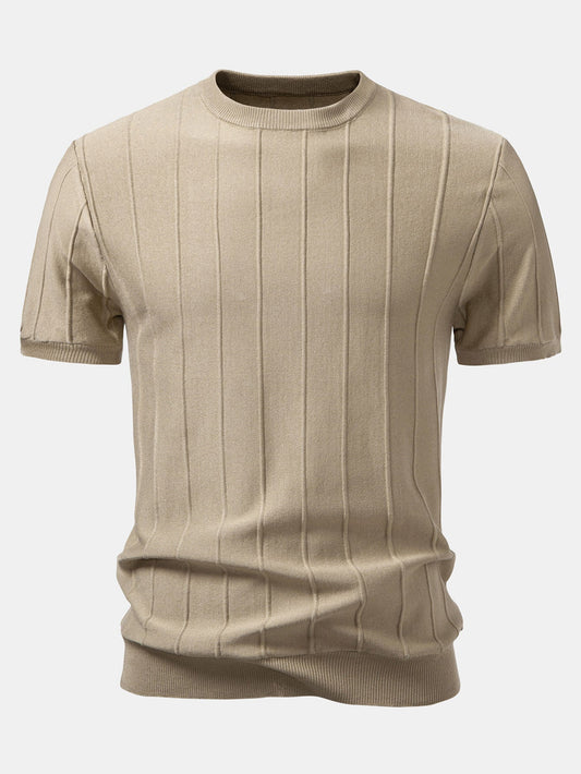 Striped Jacquard Knit T-Shirt