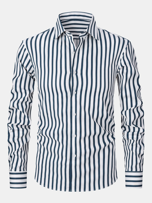 Long Sleeve Stripe Button Up Shirt